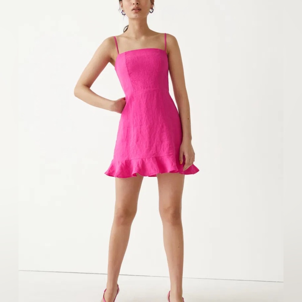 & Other Stories Fuchsia Spaghetti Strap Dress